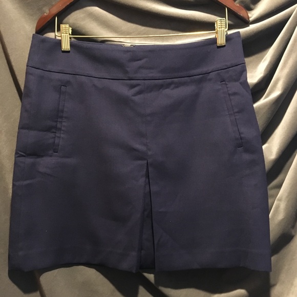 LOFT Navy A-line Skirt - Picture 3 of 7